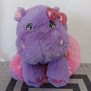 Hallmark Darla the Hippo Plush Oddly Cute Hippopotamus Stuffed Toy Dance Recital